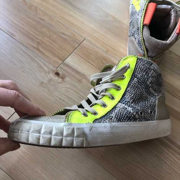 ASH hightop neon/animal print running shoes - Picture 5 of 11